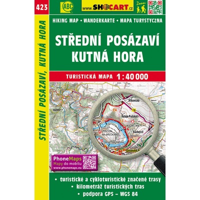 SHOCart 423 Střední posázaví Kutná Hora 1:40 000 turistická mapa