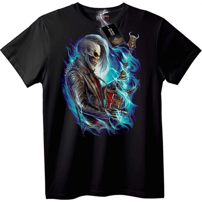NOONEBRAND Тениска Рокер череп с електрическа китара - 7XL, Black