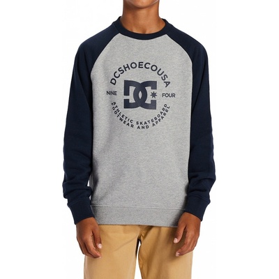 DC Star Pilot Raglan Crew Heather Grey/Navy Blazer