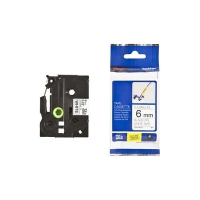 páska BROTHER TZFX211 čierne písmo, biela páska FLEXIBLE ID Tape (6mm) (TZEFX211)