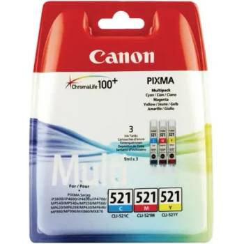 Canon КОМПЛЕКТ 3 ГЛАВИ ЗА CANON PIXMA iP 3600/4600/MP 540/620/630/980 - Multi pack - 3 ink tanks - /521/ - CLI-521C/CLI-521M/CLI-521Y - PN 2934B010 (201CANCLI521Z MP3)