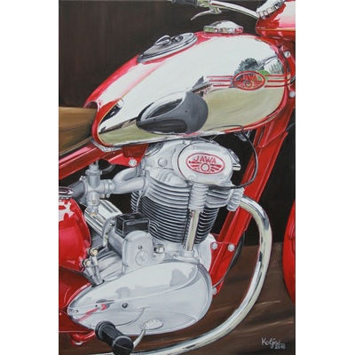 Obraz - Jawa 500 OHC - detail (plátno 90x60 cm)