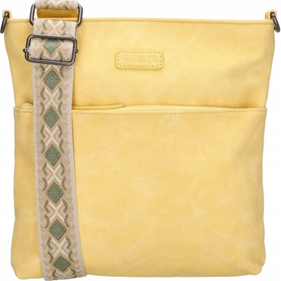 Beagles Malaga dámska crossbody taška s dekoratívnym popruhom žltá