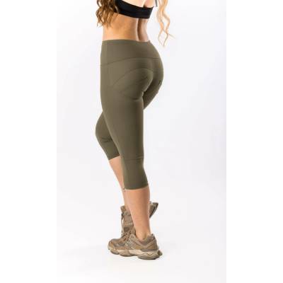 GoldBee Capri Legíny Push-Up Pro Nylon Army