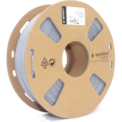 Gembird 3DP-PLA+1.75-02-GR, 3D филамент, PLA PLUS, 1, 75mm, 1000g, сив (3DP-PLA+1.75-02-GR)