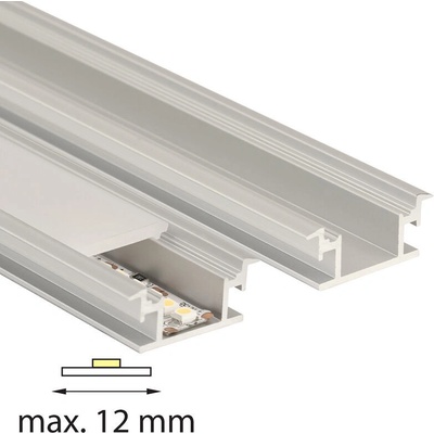 ML-761.011.07.2 Nášlapný hliníkový profil BR, 27x11 mm, včetně mléčného difuzoru, 2 m