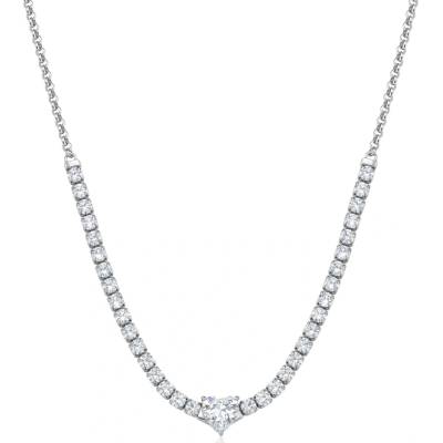 S'Agapõ Oceľový náhrdelník so zirkónmi SDZ147