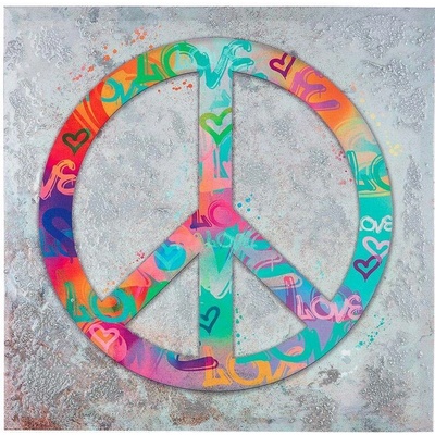 Gilde Obrázek PEACE – symbol míru barevný, 50 cm