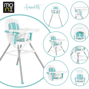 Moni Стол за хранене 3в1 Amaretti мента