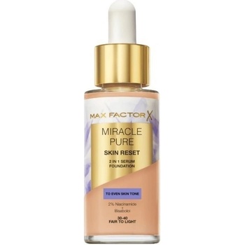 Max Factor Miracle Pure Skin Reset 2in1 Serum Foundation 30-40 Fair To Light W Make-up 30 ml