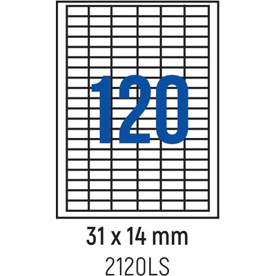 Spree Етикети лепящи 120 бр. , 31.0x14.0 мм, 100 л. , A4, кант 4 (3800884030110)