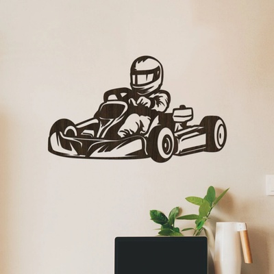 dřevo života Dřevěný obraz Motokáře Rozměry (cm): 80x48, Zvolte barvu dekoru: Wenge