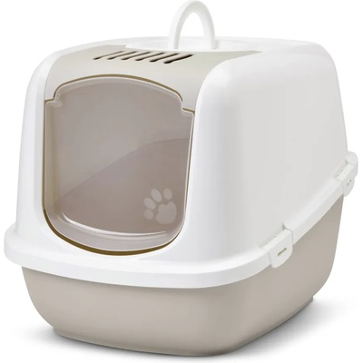 savic Savic Nestor Jumbo котешка тоалетна, Д 66, 5 x Ш 48, 5 В 46, 5 см - Цвят: бял / млечно бял