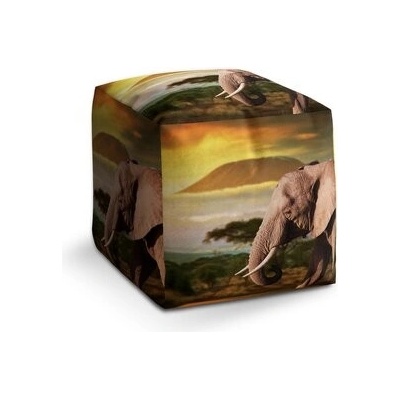 Sablio Taburet Cube Slon z profilu: 40x40x40 cm