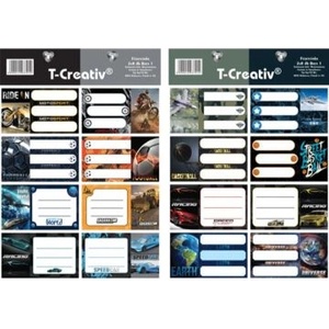 Tip-Top T-Creativ: Етикети за книжки за момчета, 16 броя - различни