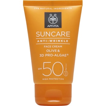 APIVITA Крем за лице против бръчки SPF50 , Apivita Suncare Anti-Wrinkle Face Cream Olive & 3D Pro-Algae SPF50 50ml