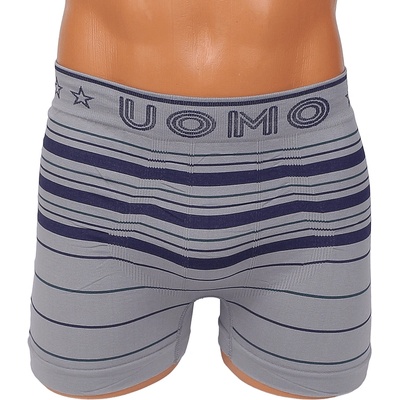 Мъжки боксер в сиво с тъмносиньо райе