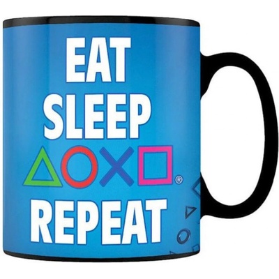 Keramický hrnek Playstation Eat Sleep Repeat objem černý 300 ml