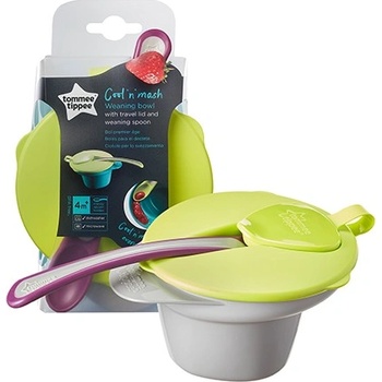 Tommee Tippee Купа за храна Tommee Tippee с капак, лъжица, отделение за намачкване и охлаждане 4м+ (o-TT.0125)