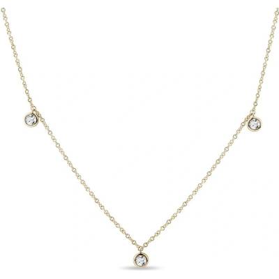 Klenota Zlatý s bezel diamanty k0660023