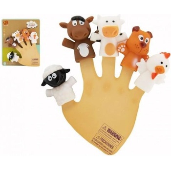 Teddies Пръстова кукла животно домашна ферма, гума 5см