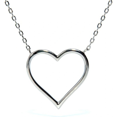 Rafity Stříbrný řetízek s pevnou ozdobou srdce se zirkony N0045-13