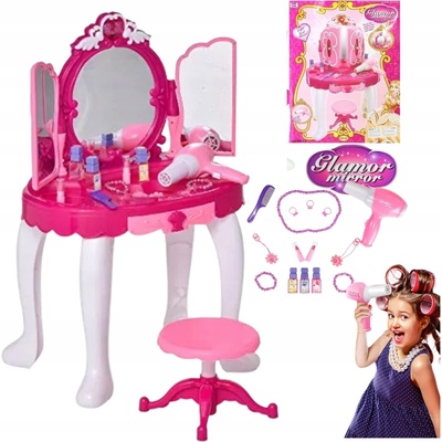 LEAN Toys Glamour Dětský toaletní stolek se zrcadlem