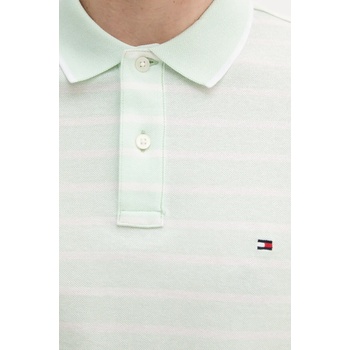 Tommy Hilfiger тениска с яка мъжка с добавен лен (MW0MW33140)