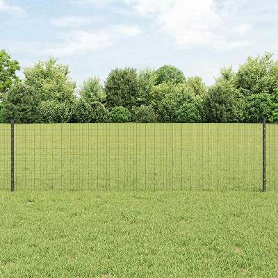 vidaXL Svařovaná drátěná plotovina s tyčkami 25 x 0,6 m Šedá Síťovina