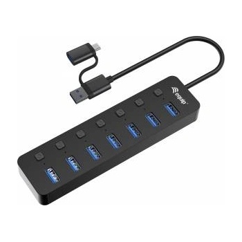 Htc equipement Equip 128965 интерфейсен хъб USB 3.2 Gen 1 (3.1 Gen 1) Type-A 5000 Мбит/с Черен