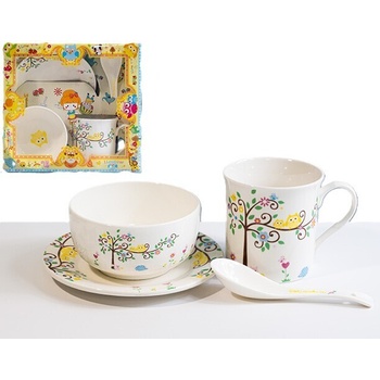 Детски порцеланов сервиз 4 части Бухалчета (01-063)