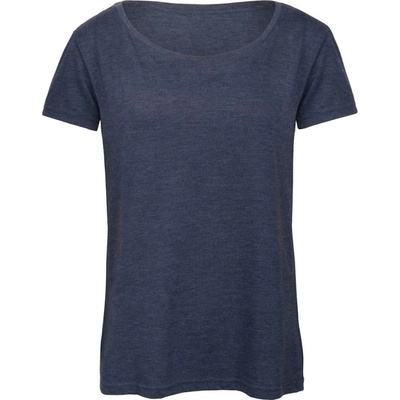B&C Tričko Triblend dámské krátký rukáv COT 01TW56c0800 Melír navy