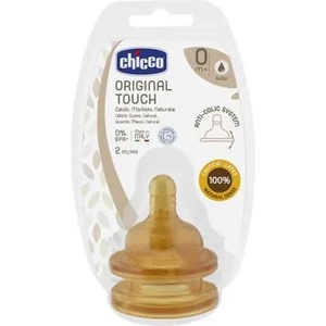 Chicco Комплект каучукови биберони Chicco - Original Touch, 2 броя, 1 капка, 0м+ (N0271)