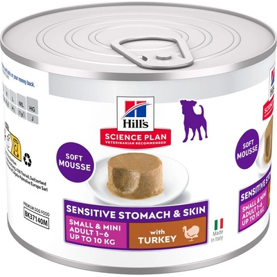 Hill's Science Plan Sensitive Stomach & Skin Small & Mini Mousse krocan 24 x 0,2 kg