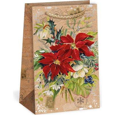 ARGUS Darčeková papierová taška (10 x 16 cm) - Vianočná ruža 08140065