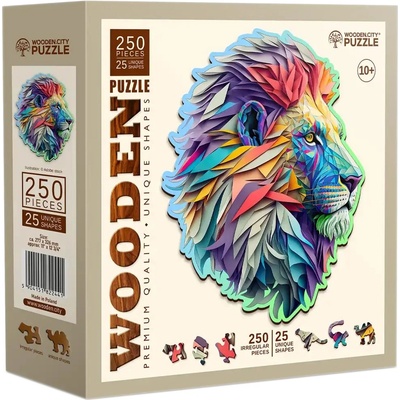 Дървен пъзел Wooden City, 250 части - Цветен лъв (HE 0166-L)