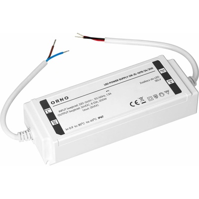 ORNO LED ovládač, hermetický, 24 V, 200 W, IP67, plastové puzdro