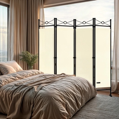 Casaria Lucca 100610 Paraván krémový 180 x 163 cm – Zboží Dáma