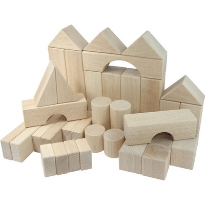 DrKO Velká dřevěná stavebnice přírodní - 39 ks