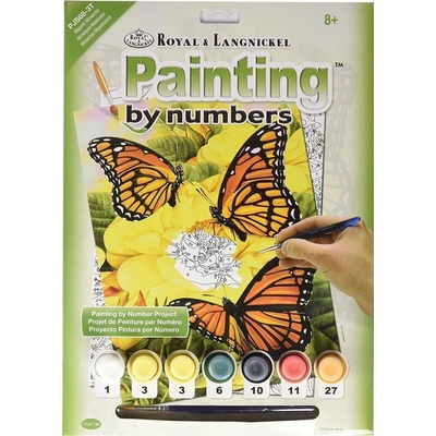 Malování podle čísel PAINTING BY NUMBERS Motýlci na žlutých kytkách – Sleviste.cz