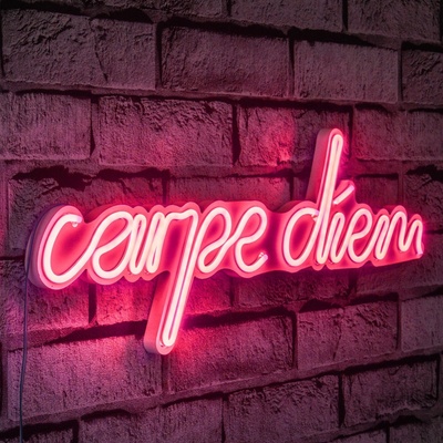 Wallexpert Dekorativní plastové LED osvětlení Carpe Diem - Pink, Růžová