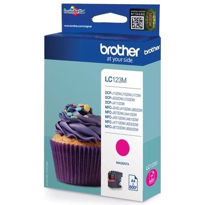Brother Оригинален патрон Brother LC123, 600 страници/5%, Magenta (3015100072)