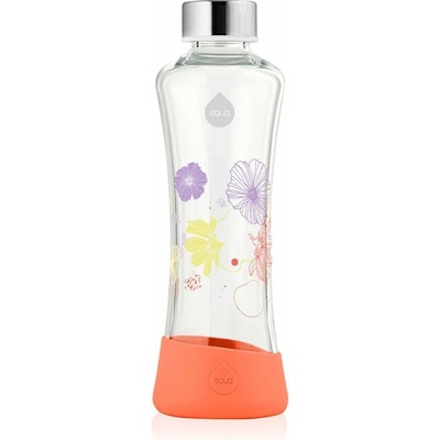 Equa FlowerHead sklenená fľaša na vodu Poppy 550 ml