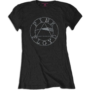 Pink Floyd Circle Logo Тениска с къс ръкав Black 2XL Дамски (PFTS91LB05)