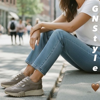 Image 1 of GNStyle ЛУКСОЗНИ ДАМСКИ СНИКЪРСИ ОТ ЕСТЕСТВЕНА КОЖА И ФИН ЕСТЕСТВЕН ВЕЛУР