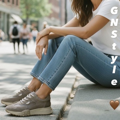 GNStyle ЛУКСОЗНИ ДАМСКИ СНИКЪРСИ ОТ ЕСТЕСТВЕНА КОЖА И ФИН ЕСТЕСТВЕН ВЕЛУР