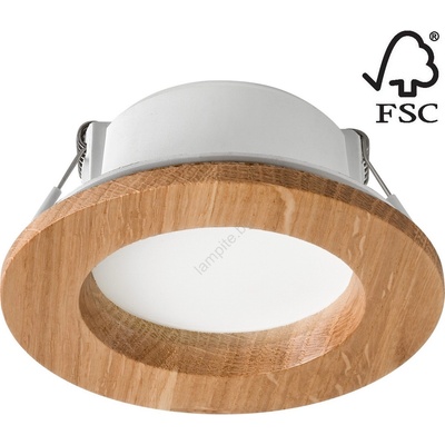 Led вградено осветително тяло woody spot led/5, 5w/230v 4000k дъб Ø10 см (la51796)
