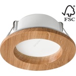 LAMKUR Led вградено осветително тяло woody spot led/5, 5w/230v 4000k дъб Ø10 см (la51796)