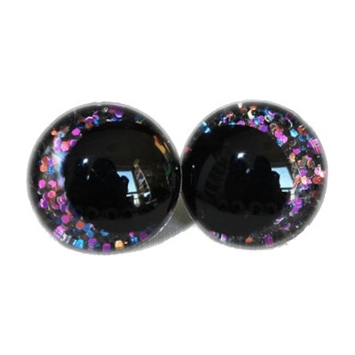 Oči bezpečnostní třpytivé šilhavé - 14mm, duhová