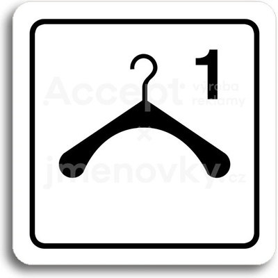 ACCEPT Piktogram šatna 1 III - bílá tabulka - černý tisk